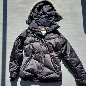 Columbia Black Womens Puffer Jacket with Hood